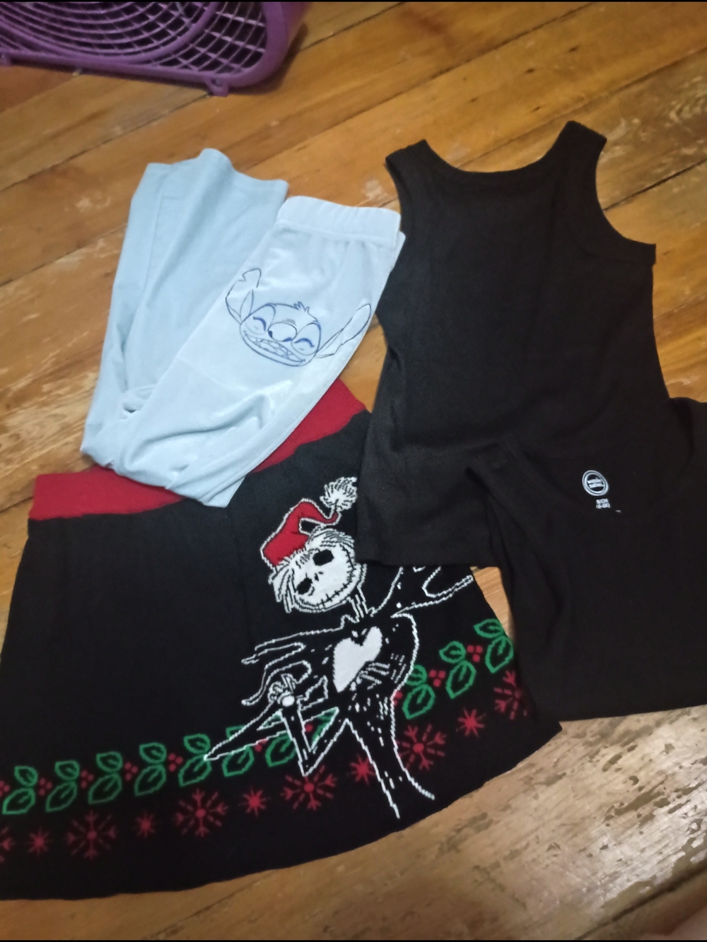 Disney Green, Red & Light Blue Holiday Apparel Set